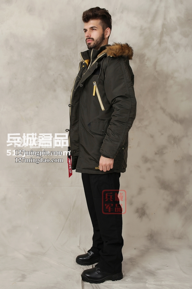 美国阿尔法ALPHA N3B 欧洲版 Inclement 战术棉服大毛领大衣新