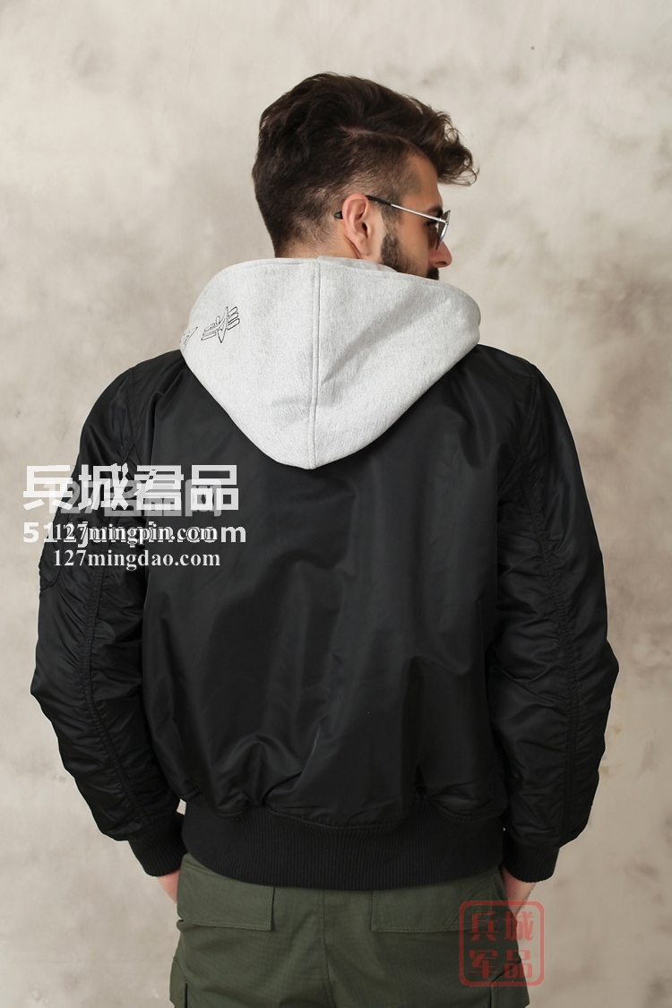美国正品ALPHA阿尔法 飞行夹克 可拆卸棉帽 MA-1 D-TEC