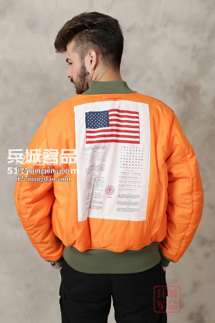 美国正品阿尔法 Alpha Ma-1 Blood Chit带血符飞行夹克 