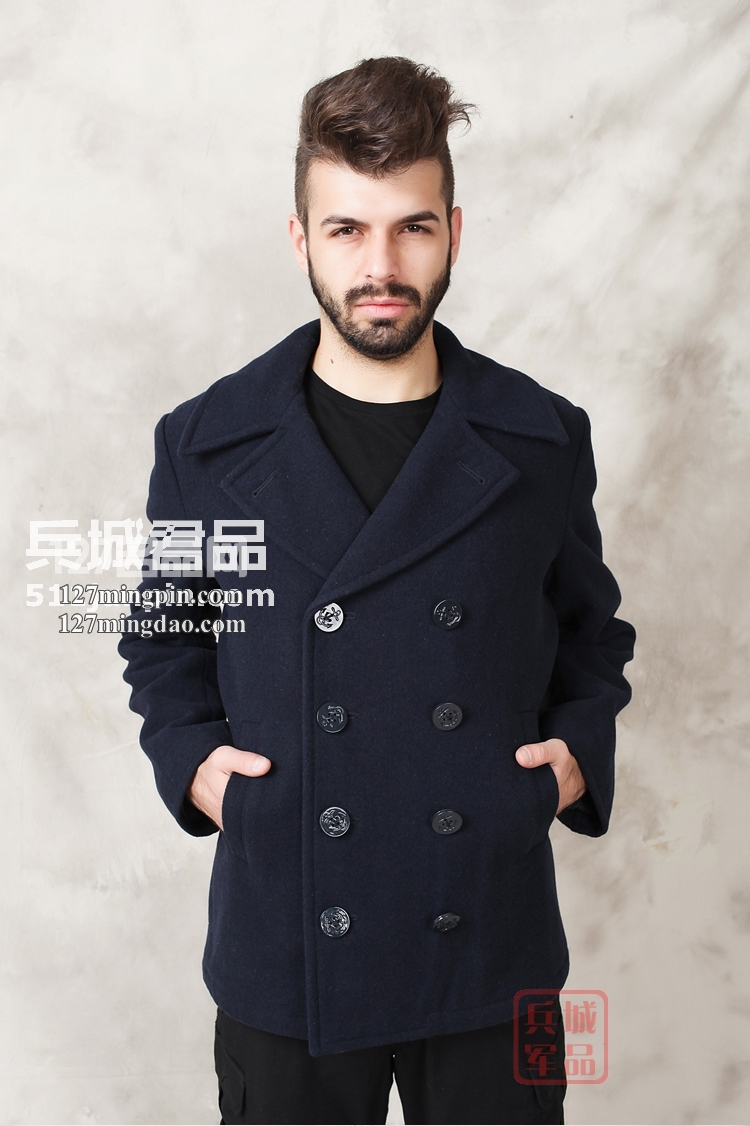 美国正品Alpha阿尔法 USN Pea Coat男士海军呢大衣/风衣 美国正品Alpha阿尔法 USN Pea Coat男士海军呢大衣/风衣