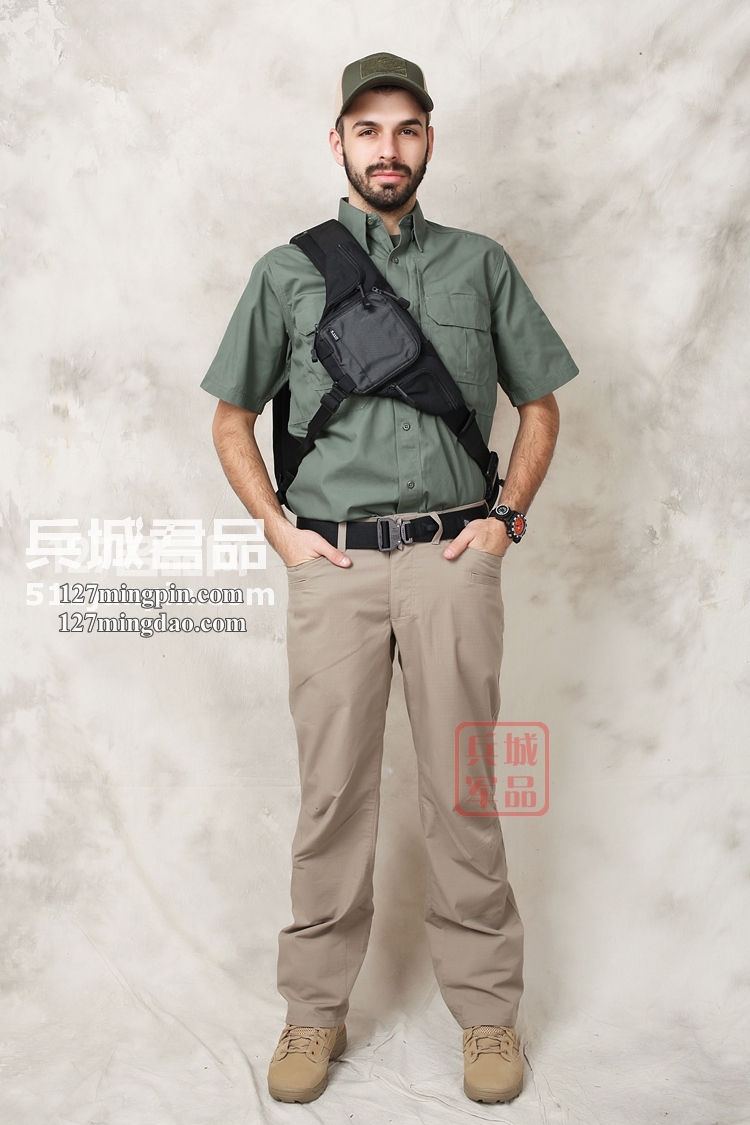 正品 美国5.11 71152 立领纯棉男士 511衬衫透气战术特勤休闲短