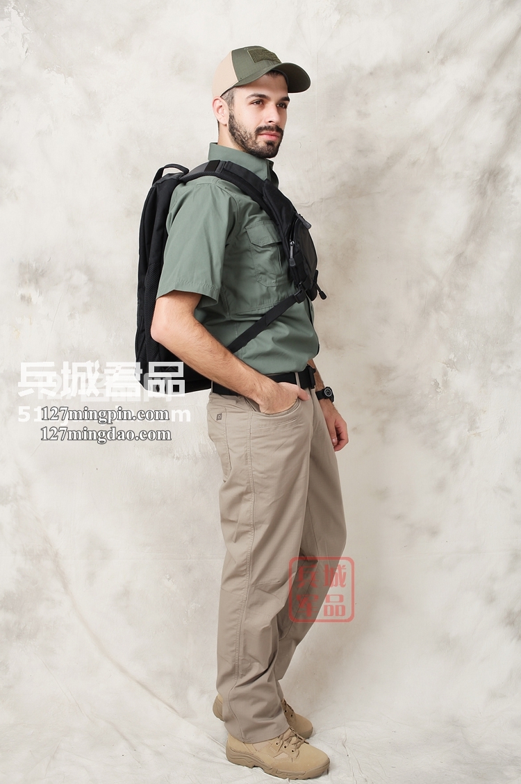 正品 美国5.11 71152 立领纯棉男士 511衬衫透气战术特勤休闲短