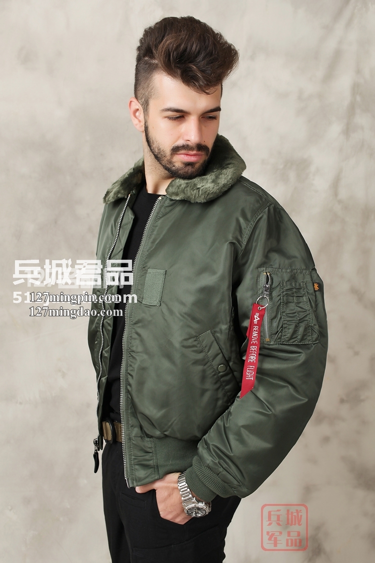 美国正品 alpha 阿尔法毛领男士保暖飞行夹克 B-15 普通版
