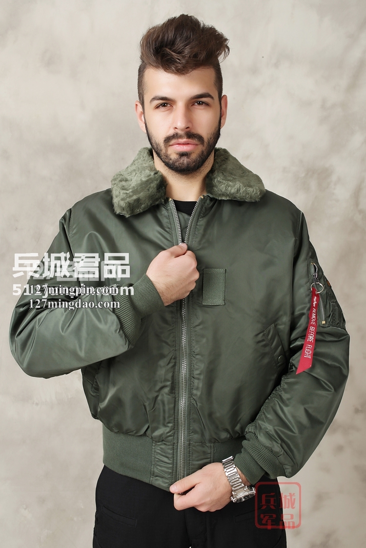 美国正品 alpha 阿尔法毛领男士保暖飞行夹克 B-15 普通版