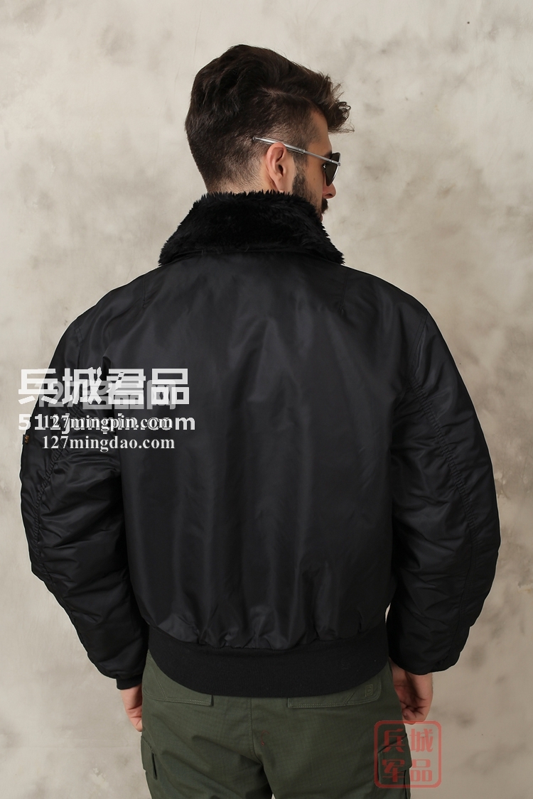 美国正品 alpha 阿尔法毛领男士保暖飞行夹克 B-15 普通版