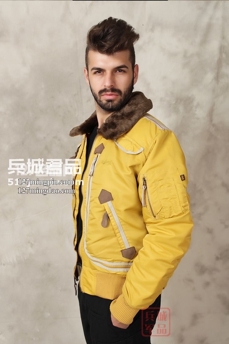 美国Alpha阿尔法Injector 喷射飞行夹克毛领棉服保暖