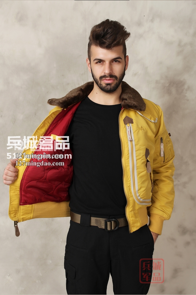 美国Alpha阿尔法Injector 喷射飞行夹克毛领棉服保暖