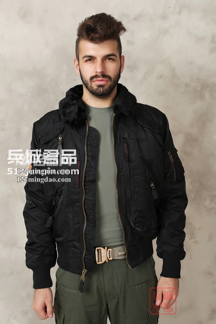 美国Alpha阿尔法Injector 喷射飞行夹克毛领棉服保暖