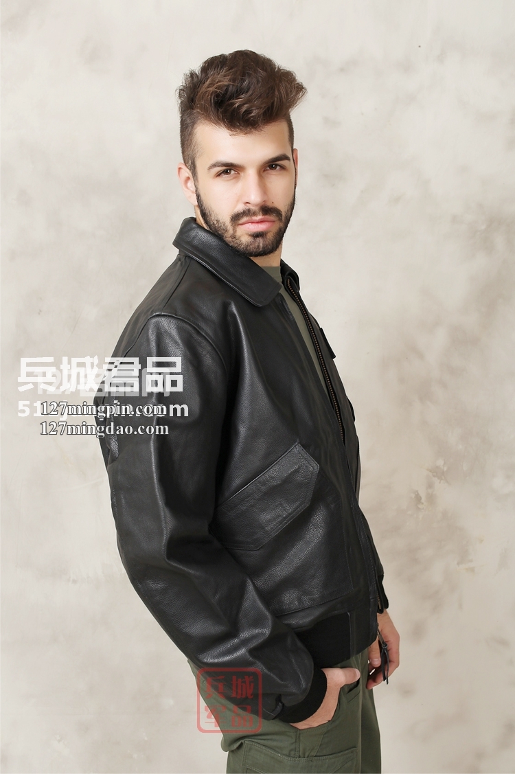 美国正品阿尔法Alpha CWU-45/P飞行员真皮衣 男骑士牛皮夹克