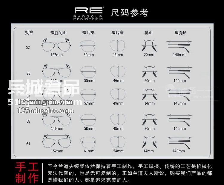 正品美国 Randolph兰道夫/蓝道夫/新款 太阳眼镜 弯臂PC镜偏光