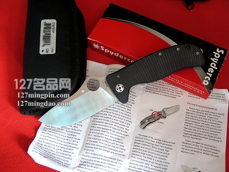 美国SPYDERCO 蜘蛛 C157GTIP钢狮合作版 钛柄一体锁战术折刀 美国SPYDERCO 蜘蛛 C157GTIP钢狮合作版 钛柄一体锁战术折刀
