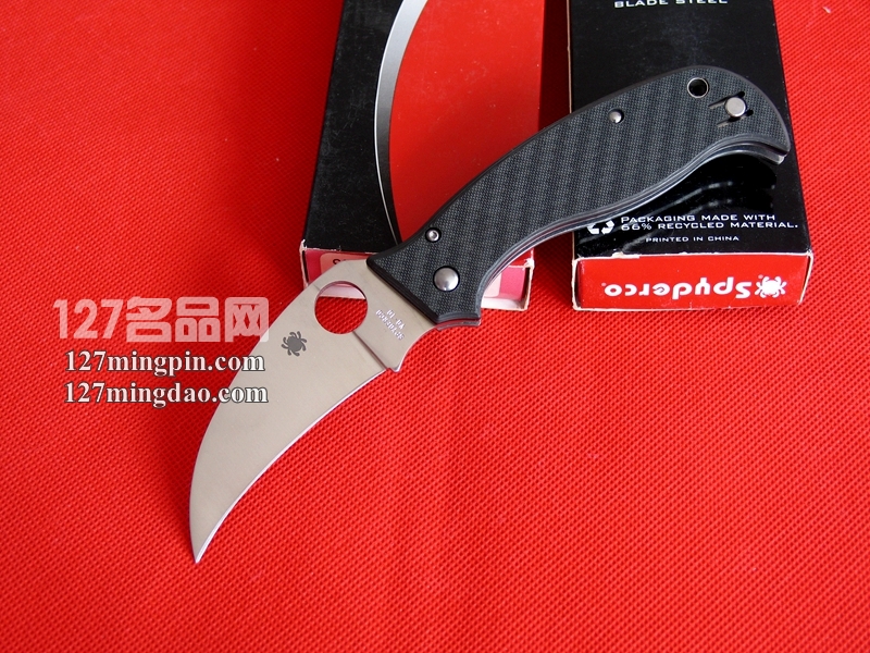 美国蜘蛛SPYDERCO C116CFP超级鹰 碳纤维柄鹰爪折刀 美国蜘蛛SPYDERCO C116CFP超级鹰 碳纤维柄鹰爪折刀