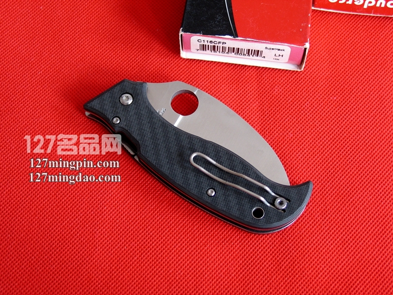 美国蜘蛛SPYDERCO C116CFP超级鹰 碳纤维柄鹰爪折刀