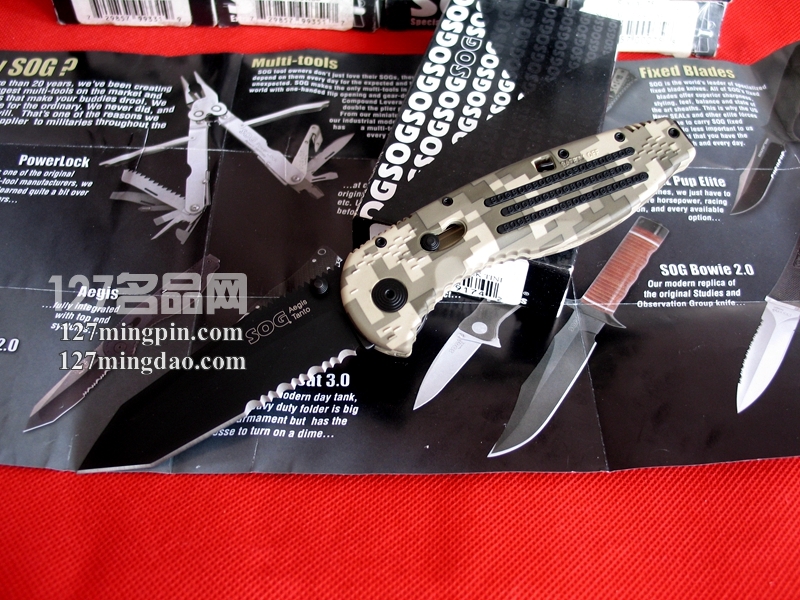 美国哨格SOG AE-07数码迷彩版半齿快开刀 美国哨格SOG AE-07数码迷彩版半齿快开刀