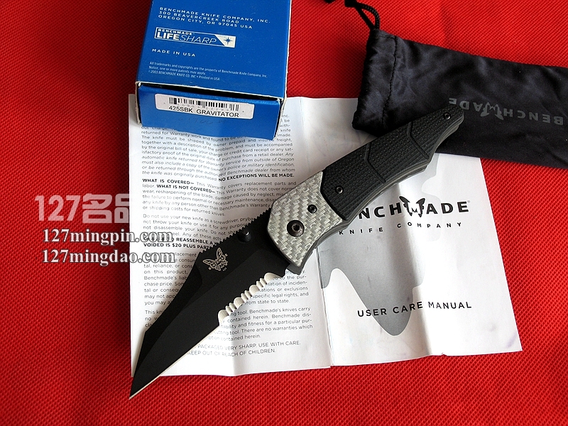 美国蝴蝶Benchmade 425SBK猎鸟半齿折刀 名刀 美国蝴蝶Benchmade 425SBK猎鸟半齿折刀 名刀