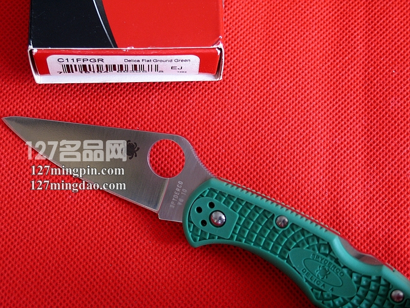 美国蜘蛛SPYDERCO  C11FPGR绿柄  127名刀网