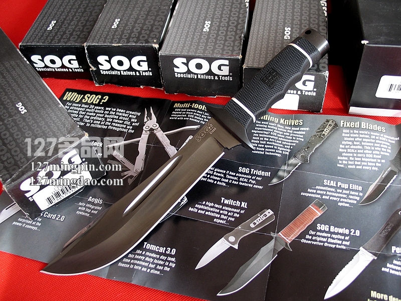 美国哨格SOG-CD-02战术博伊刀 索格黑色涂层CD02 美国哨格SOG-CD-02战术博伊刀 索格黑色涂层CD02
