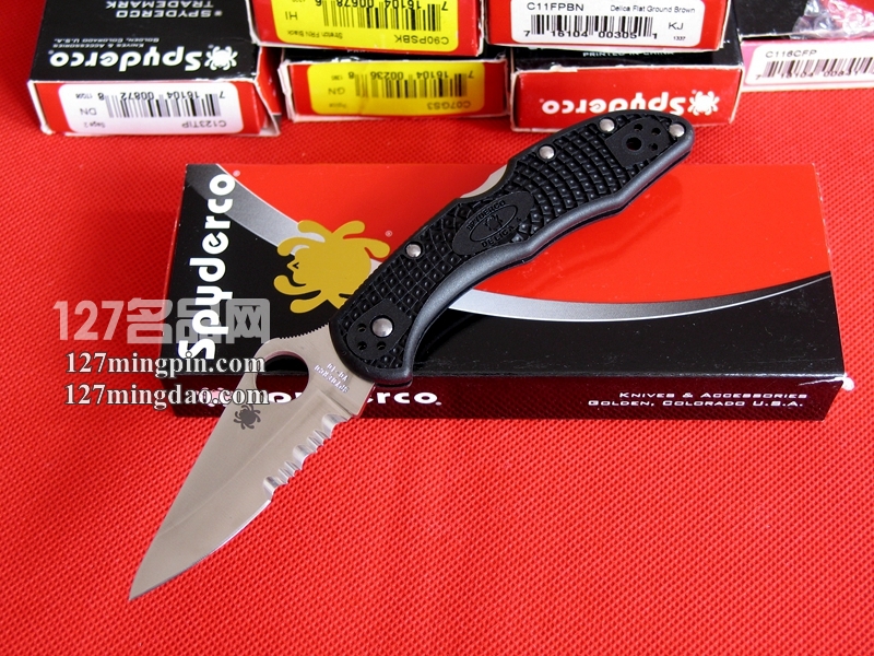 美国蜘蛛SPYDERCO C11PSBK折刀黑色柄 127名品网