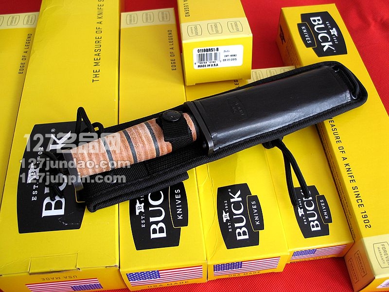 美国BUCK 巴克 119BRS1军用版战斗刀 世界名刀 