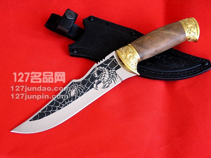 俄罗斯Kizlyar Scorpion毒蝎 II代蝕刻版狩猎刀 名刀 俄罗斯Kizlyar Scorpion毒蝎 II代蝕刻版狩猎刀 名刀