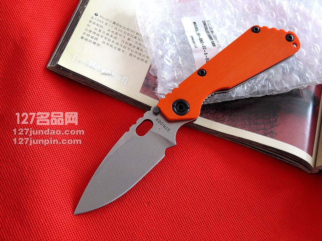 挺进者Strider SNG CC战术折刀橙色G10柄 名刀世界 挺进者Strider SNG CC战术折刀橙色G10柄 名刀世界