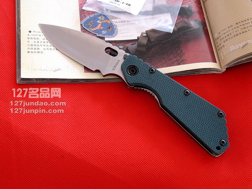 美国挺进者Strider SMF S 蓝色G10柄战术折刀 世界名刀 美国挺进者Strider SMF S 蓝色G10柄战术折刀 世界名刀