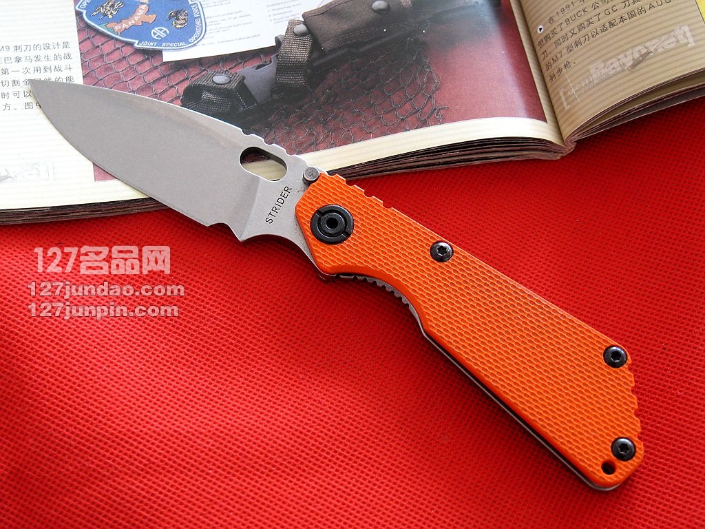 挺进者Strider SNG S 战术折刀橙色G10柄 名刀世界 挺进者Strider SNG S 战术折刀橙色G10柄 名刀世界