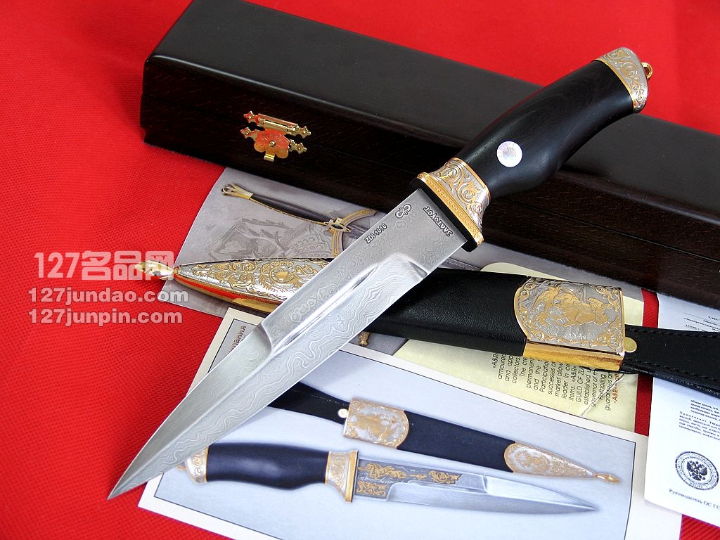 俄罗斯皇家刀 ZDI1016大马士革蚀刻流金限量版 俄罗斯皇家刀 ZDI1016大马士革蚀刻流金限量版