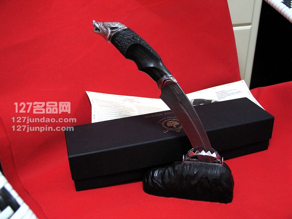 俄罗斯Nord Crown狼牙 ZD-0801大馬士革手工刀 军刀 猎刀 