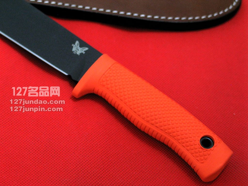 美国蝴蝶 BENCHMADE 154BK野战刀 橘柄开山刀 狗腿刀  