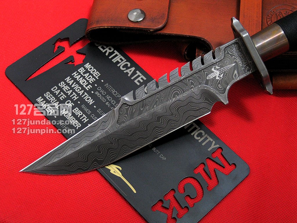 美国微技术MICROTECH 兰博剑标限量版求生刀 拉斯维加斯刀展品