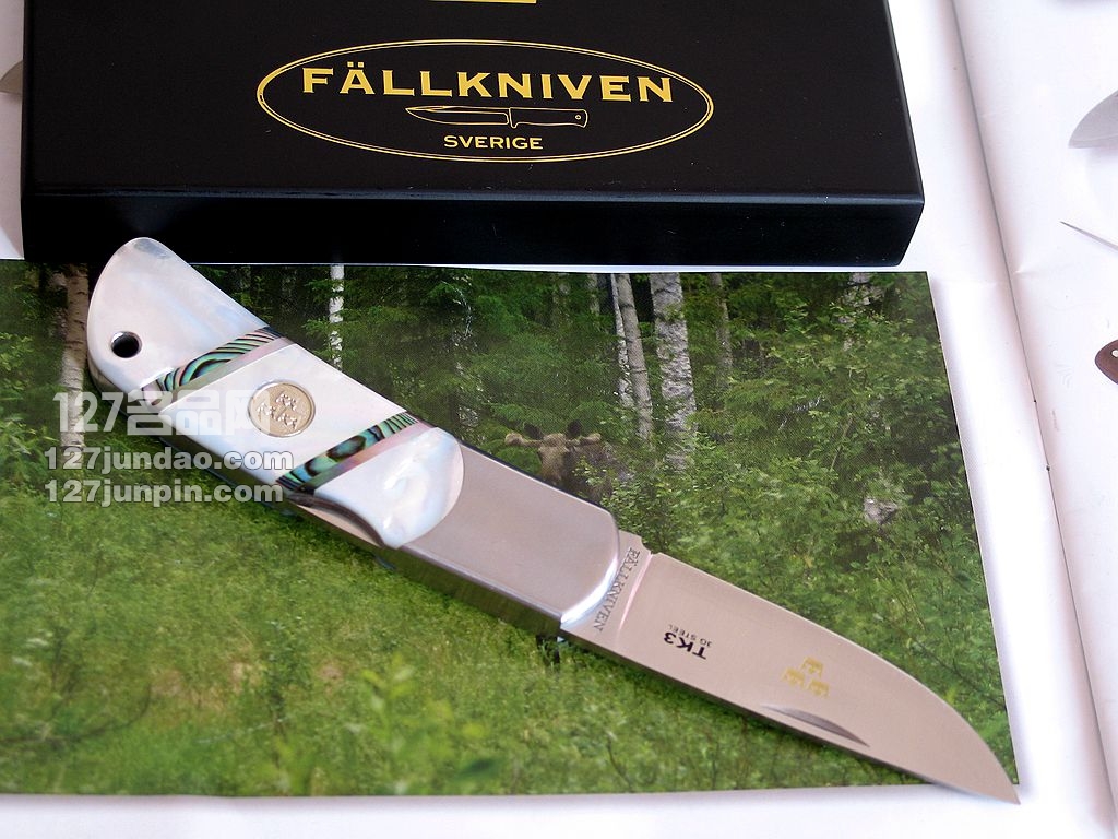 瑞典FK Fallkniven TK3MOP公爵 珍珠贝柄绅士刀 名刀