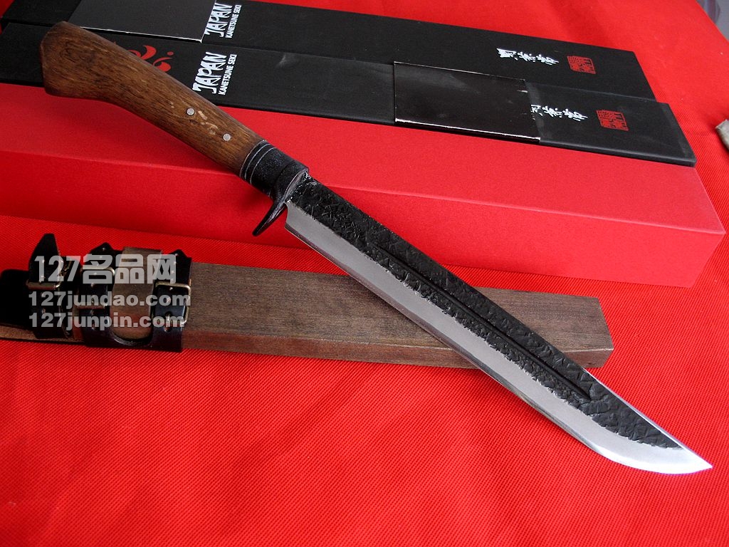 日本关兼常Kanetsune KB-117 超级蓝钢大号橡木柄直刀