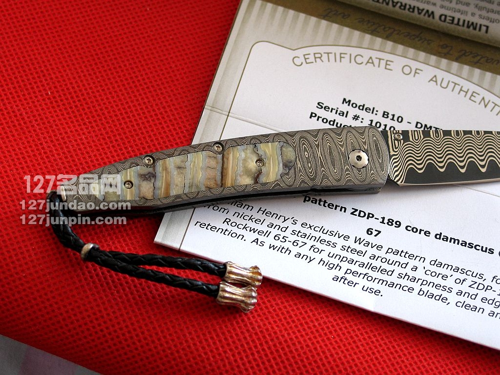 威廉亨利William Henry  B10 DMTW S猛马象牙化石柄限量版高端折刀