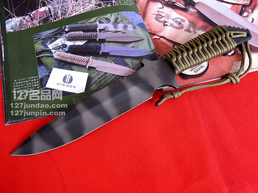 美国挺进者Strider MK1 战斗直刀 虎纹版军刀 世界名刀 127名品 美国挺进者Strider MK1 战斗直刀 虎纹版军刀 世界名刀 127名品