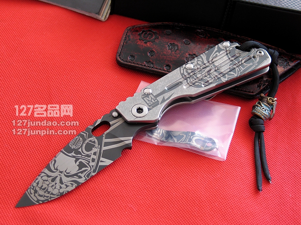 美国挺进者Strider SMF米克定制CTS 204P钢钛金属柄手工刀 军刀 美国挺进者Strider SMF米克定制CTS 204P钢钛金属柄手工刀 军刀