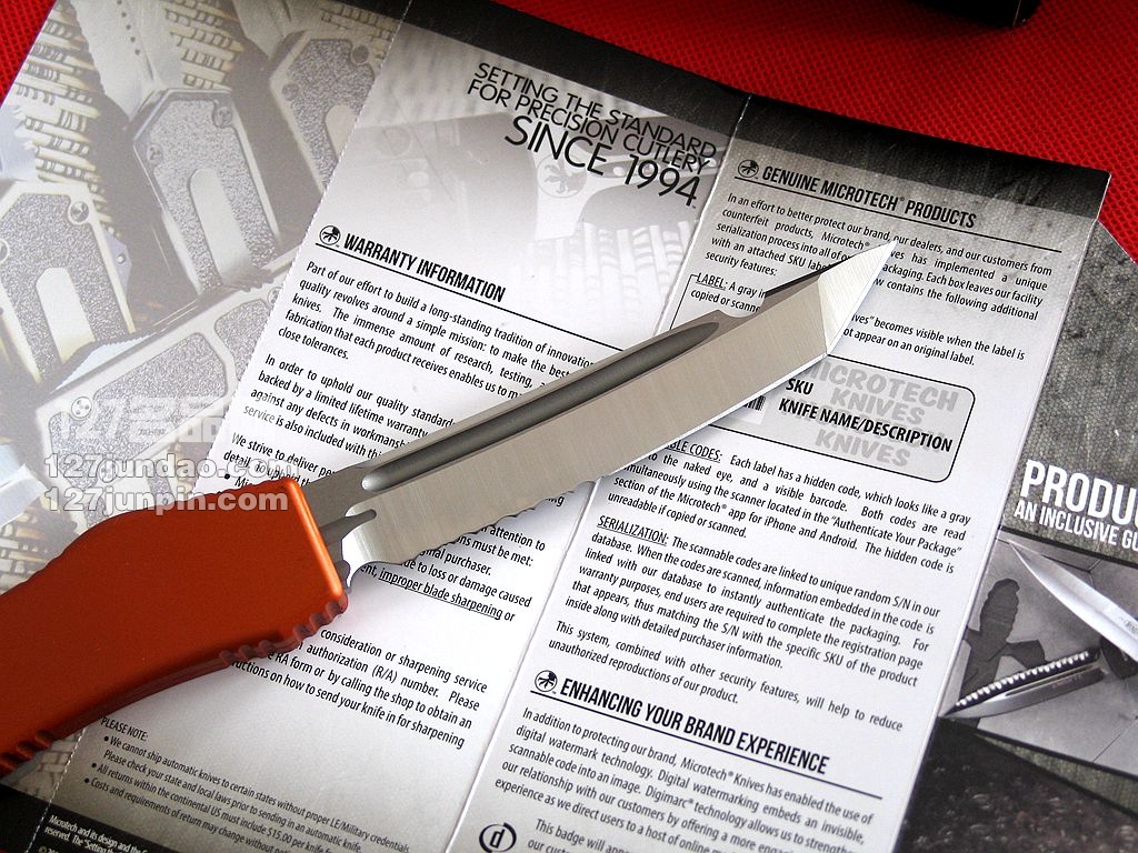 MICROTECH美国微技术 150-5OR超强弹力直跳 名刀 军刀 127名品