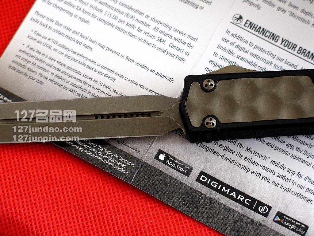 美国微技术MICROTECH 106-13圣蚂蚁青铜柄直跳刀 军刀 127名品网