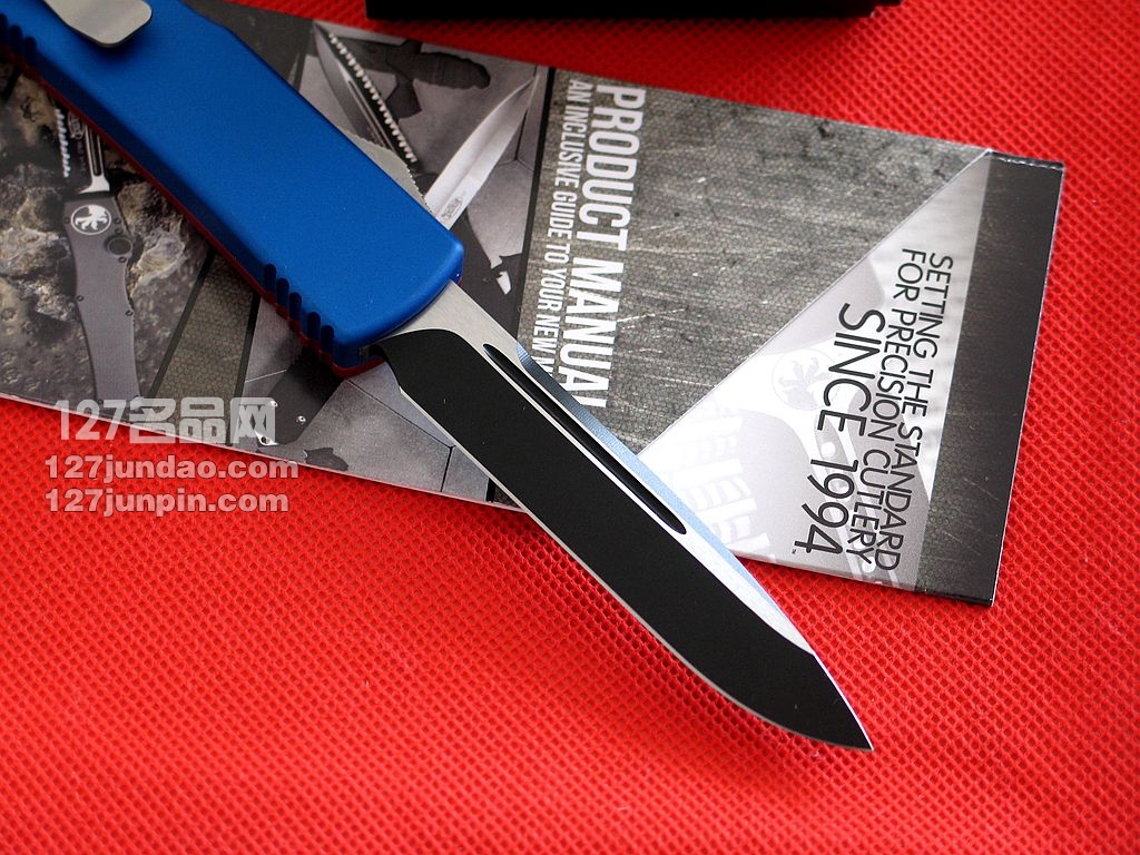 美国微技术MICROTECH 121-1FR双色单锋直跳刀 军刀 127名品网