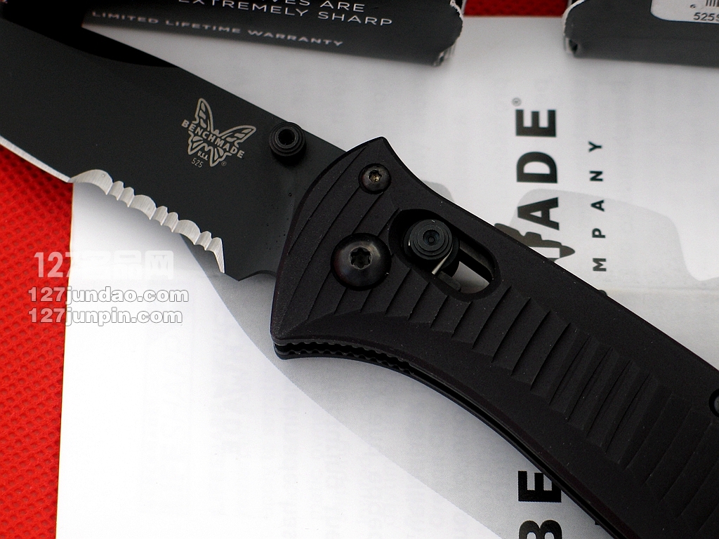 美国蝴蝶Benchmade 525SBK半齿战术折刀 127名品网