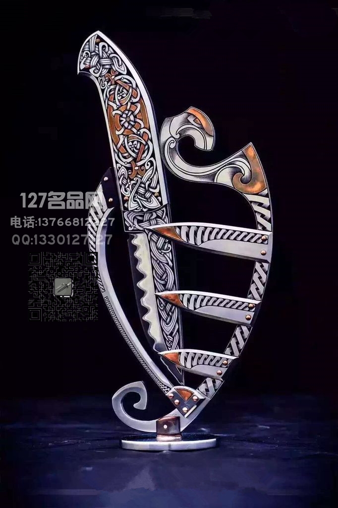 瑞典手工雕刻大师安德森 海盗船大马士革唯一版 127名品