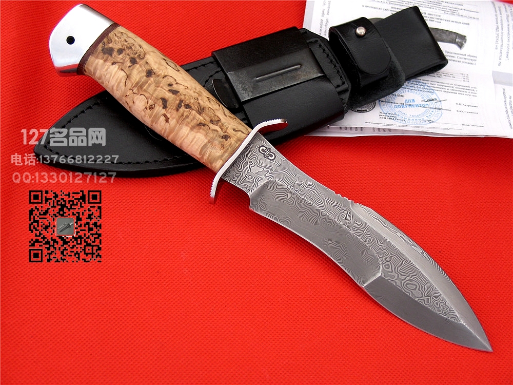 俄罗斯A&R生存者大马士革生存刀 手工名刀127名品网