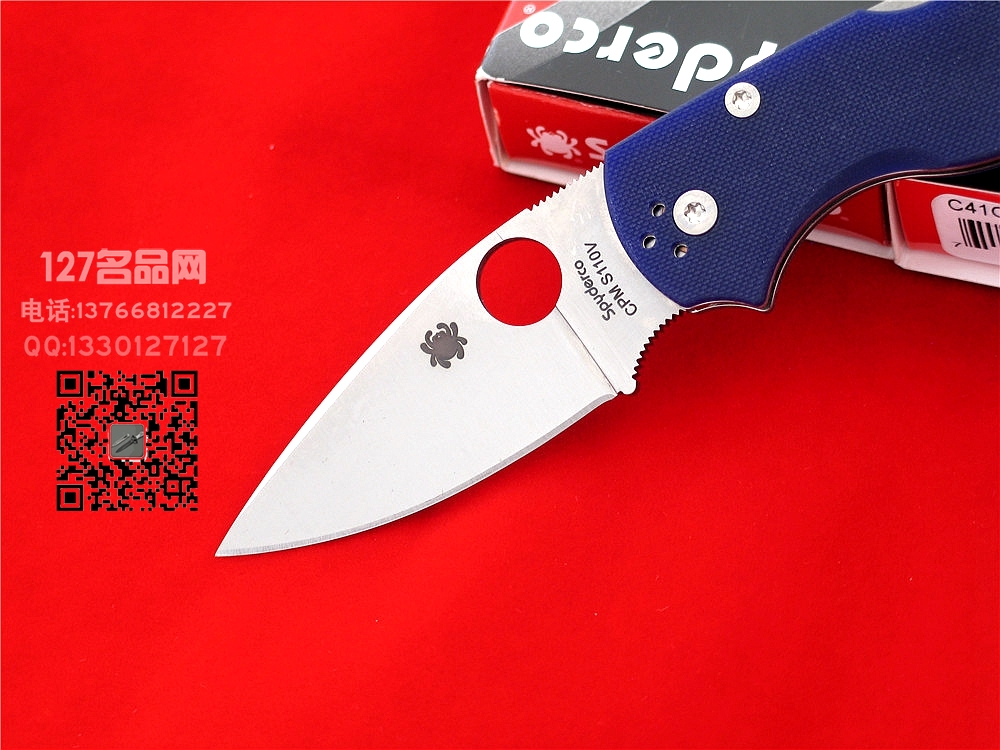 美国SPYDERCO蜘蛛C41GPDBL5五代S110V钢战术折刀