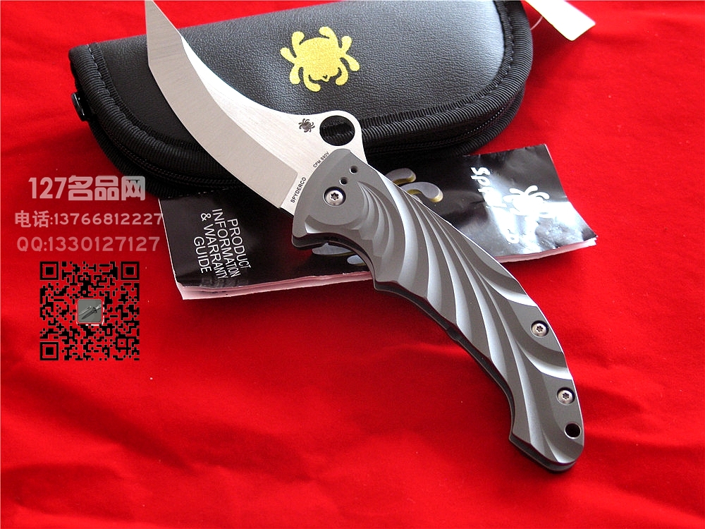 美国蜘蛛SPYDERCO   C198TIP TIGHE STICK S90V刃材钛柄折刀