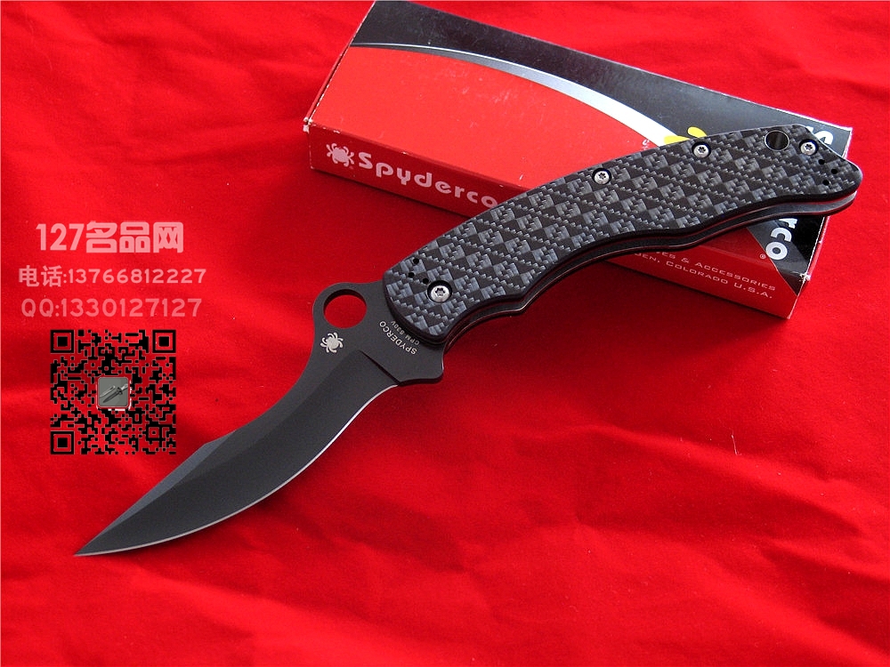 美国蜘蛛SPYDERCO C146CFBBKP 萨博设计半月形黑刃格斗 美国蜘蛛SPYDERCO C146CFBBKP 萨博设计半月形黑刃格斗