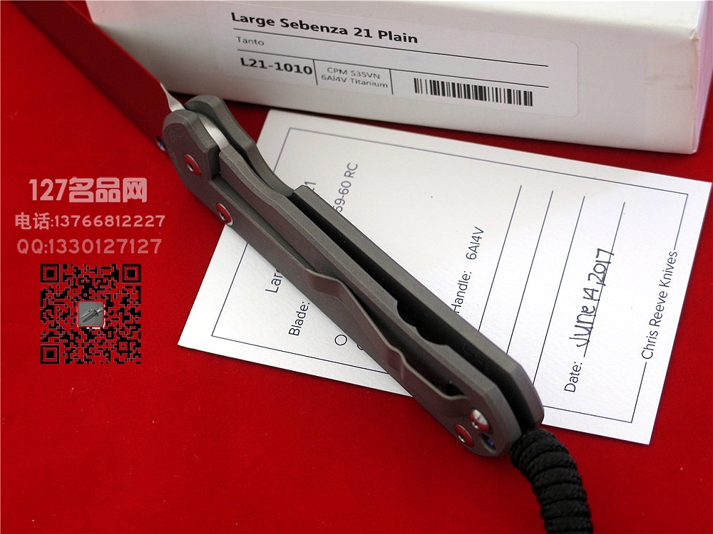 美国克里斯里夫/Chris Reeve 大沙纯钛CPM S35VN几何头经典折刀