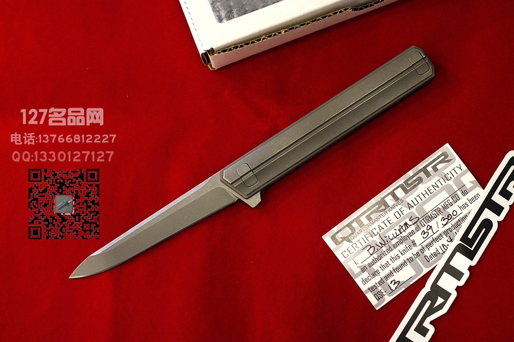 美国军需官 Qwaiken XL Flipper 钛合金柄快开折刀 美国军需官 Qwaiken XL Flipper 钛合金柄快开折刀