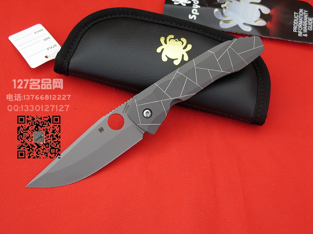 美国蜘蛛Spyderco C199TIP全钛一体柄战术折刀 美国蜘蛛Spyderco C199TIP全钛一体柄战术折刀
