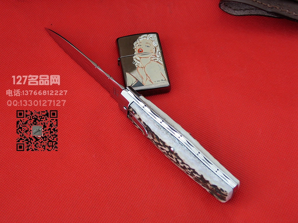 捷克麦克罗 NRP1侧跳鹿角柄自动刀 世界名刀 