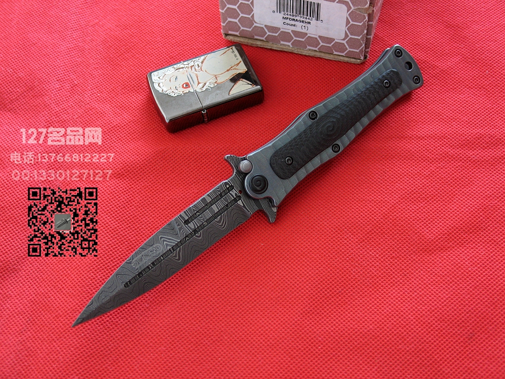 MADE HTM DDR合作版手工大马士革折刀 MADE HTM DDR合作版手工大马士革折刀